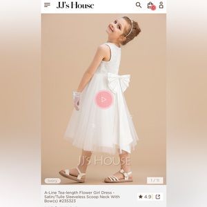 Brand new JJs house flower girl dress, size 3 toddler in Ivory